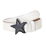 Maxbell Women PU Leather Belt 1.1inch Width Versatile Ladies Waist Belt for Jeans White