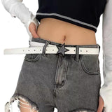 Maxbell Women PU Leather Belt 1.1inch Width Versatile Ladies Waist Belt for Jeans White