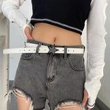 Maxbell Women PU Leather Belt 1.1inch Width Versatile Ladies Waist Belt for Jeans White