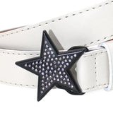 Maxbell Women PU Leather Belt 1.1inch Width Versatile Ladies Waist Belt for Jeans White