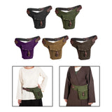 Maxbell Retro Style Medieval Belt Pouch Cosplay Storage Bag Game Handmade Purse Black