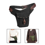 Maxbell Retro Style Medieval Belt Pouch Cosplay Storage Bag Game Handmade Purse Black