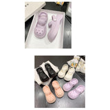 Maxbell Clog Slipper Med Heels Waterproof Floor Slides Shoes for Women Men Bathroom Purple 35 to 36