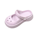 Maxbell Clog Slipper Med Heels Waterproof Floor Slides Shoes for Women Men Bathroom Purple 35 to 36