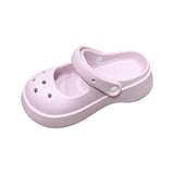 Maxbell Clog Slipper Med Heels Waterproof Floor Slides Shoes for Women Men Bathroom Purple 35 to 36