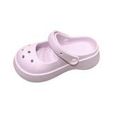 Maxbell Clog Slipper Med Heels Waterproof Floor Slides Shoes for Women Men Bathroom Purple 35 to 36