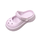 Maxbell Clog Slipper Med Heels Waterproof Floor Slides Shoes for Women Men Bathroom Purple 35 to 36