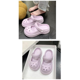 Maxbell Clog Slipper Med Heels Waterproof Floor Slides Shoes for Women Men Bathroom Purple 35 to 36