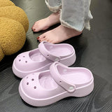 Maxbell Clog Slipper Med Heels Waterproof Floor Slides Shoes for Women Men Bathroom Purple 35 to 36