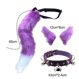 Maxbell Faux Ears and Tail Set Cosplay Costume for Halloween Performance Gift Violet
