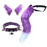 Maxbell Faux Ears and Tail Set Cosplay Costume for Halloween Performance Gift Violet