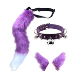 Maxbell Faux Ears and Tail Set Cosplay Costume for Halloween Performance Gift Violet