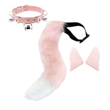 Maxbell Faux Ears and Tail Set Cosplay Costume for Halloween Performance Gift Pink