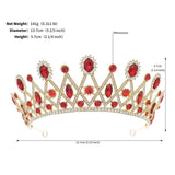 Maxbell Rhinestone Tiara Wedding Bride Headpieces Dress up Alloy Bling Bridal Crown Red