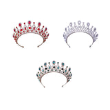 Maxbell Rhinestone Tiara Wedding Bride Headpieces Dress up Alloy Bling Bridal Crown Red