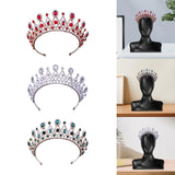 Maxbell Rhinestone Tiara Wedding Bride Headpieces Dress up Alloy Bling Bridal Crown Red