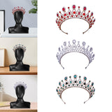 Maxbell Rhinestone Tiara Wedding Bride Headpieces Dress up Alloy Bling Bridal Crown Red