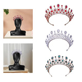 Maxbell Rhinestone Tiara Wedding Bride Headpieces Dress up Alloy Bling Bridal Crown Red