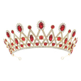 Maxbell Rhinestone Tiara Wedding Bride Headpieces Dress up Alloy Bling Bridal Crown Red