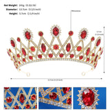 Maxbell Rhinestone Tiara Wedding Bride Headpieces Dress up Alloy Bling Bridal Crown Red