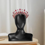 Maxbell Rhinestone Tiara Wedding Bride Headpieces Dress up Alloy Bling Bridal Crown Red