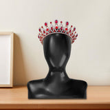 Maxbell Rhinestone Tiara Wedding Bride Headpieces Dress up Alloy Bling Bridal Crown Red