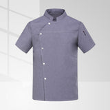 Maxbell Men Women Chef Coat Jacket Short Length Sleeve Chef Clothes Summer for Pub XL