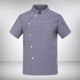 Maxbell Men Women Chef Coat Jacket Short Length Sleeve Chef Clothes Summer for Pub XL