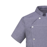 Maxbell Men Women Chef Coat Jacket Short Length Sleeve Chef Clothes Summer for Pub XL