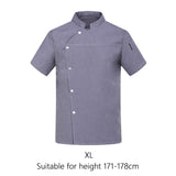 Maxbell Men Women Chef Coat Jacket Short Length Sleeve Chef Clothes Summer for Pub XL