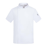 Maxbell Chef Coat Jacket with Pocket Short Sleeve Shirt Breathable Waiter Apparel XL White
