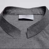 Maxbell Chef Coat Jacket with Pocket Short Sleeve Shirt Breathable Waiter Apparel M Gray