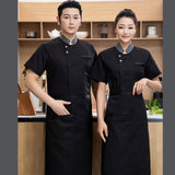 Maxbell Chef Coat Jacket Snap Button Overalls for Kitchen Culinary School Restaurant black 4XL