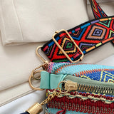 Maxbell Bohemian Fanny Pack Bag Fashionable with Tassels Chest Bag for Running Blue