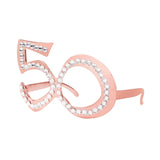 Maxbell Birthday Glasses Party Eyewear Wedding Rave Carnival Rhinestones Eye Glasses 50