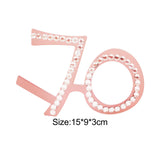 Maxbell Birthday Glasses Party Eyewear Wedding Rave Carnival Rhinestones Eye Glasses 70