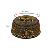 Maxbell Muslim Prayer Hat Men Embroidery Praying Beanie Hat for Boys Prayer Ceremony Style A