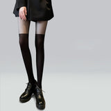 Maxbell Thigh High Stockings Thin Thigh High Socks Tights High Waist Tight for Women Black Over the Knee