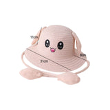 Maxbell Rabbit Ear Sunshade Straw Hat Trendy Fisherman Caps for Street Trips Outdoor Light Pink