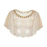 Maxbell Women Shawl Wrap Fashion Wedding Summer Formal Occasion Evening Evening Cape Beige Aureate