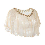 Maxbell Women Shawl Wrap Fashion Wedding Summer Formal Occasion Evening Evening Cape Beige Aureate