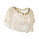 Maxbell Women Shawl Wrap Fashion Wedding Summer Formal Occasion Evening Evening Cape Beige Aureate