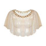 Maxbell Women Shawl Wrap Fashion Wedding Summer Formal Occasion Evening Evening Cape Beige Aureate