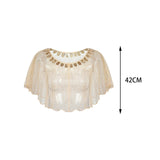 Maxbell Women Shawl Wrap Fashion Wedding Summer Formal Occasion Evening Evening Cape Beige Aureate