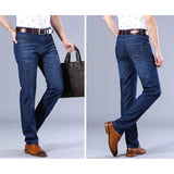 Maxbell Denim Jeans Pants Trouser Jogging Trendy Relaxed Fit Mens Straight Fit Jeans Deep Blue 28