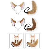 Maxbell Ears and Long Tail Ear Costume Hair Hoop for Fancy Party Masquerade camel white