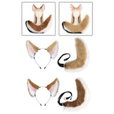 Maxbell Ears and Long Tail Ear Costume Hair Hoop for Fancy Party Masquerade camel white