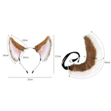 Maxbell Ears and Long Tail Ear Costume Hair Hoop for Fancy Party Masquerade camel white