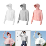 Maxbell Long Sleeve Sun Shirts Sportswear Thin with Mask Quick Drying Fishing Hoodie White