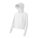 Maxbell Long Sleeve Sun Shirts Sportswear Thin with Mask Quick Drying Fishing Hoodie White